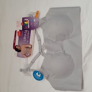 💖NWT HANES. ULTRA LIGHT COMFORT. Racerback adjustable Straps.Size S.ColorSilver